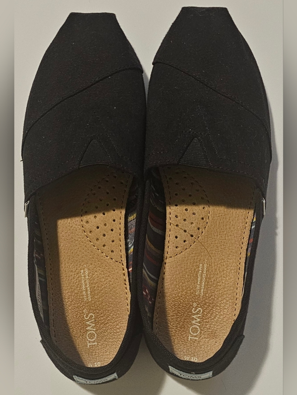 TOMS Women's Black Canvas Slip-On Espadrilles